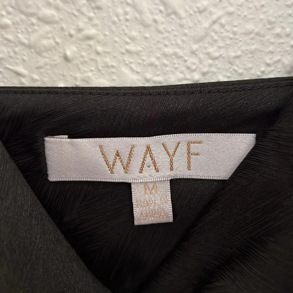 WAYF Black Spaghetti Strap Satin Cowl Neck Bodysuit - Picture 6 of 8